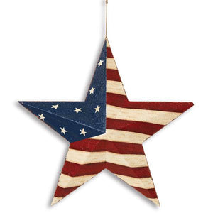 Gerson 22" Metal Painted Amer Star Wall Hanging