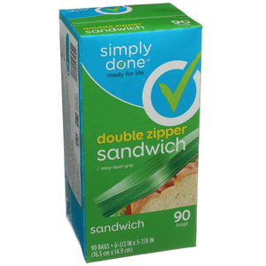 Simply Done 90-Count Double Zipper Sandwich Bags