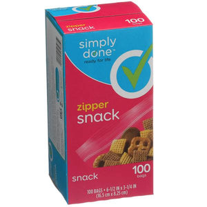 Simply Done 100-Count Zipper Snack Storage Bags