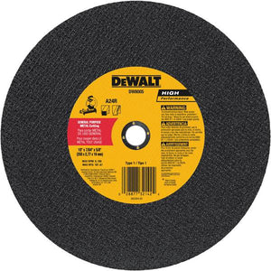 DEWALT 10"x7/64"x5/8" HP Metal Cutting Chop Saw Wheel