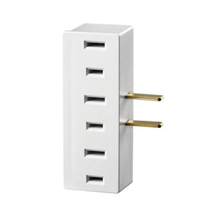 Leviton White Triple Tap Plug-in Outlet Adapter