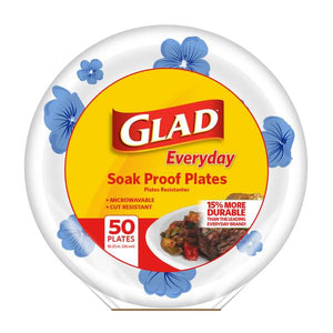 Glad 50-Count 10" Everyday Soak Proof Plates