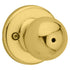 Kwikset Polo Bed/Bath Knob in Polished Brass
