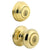 Kwikset 991 Juno Keyed Entry Knob and Single Cylinder Deadbolt Combo Pack featuring SmartKey in Polished Br