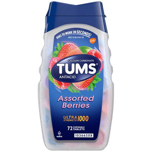 Tums 72 Ct Ultra Strength Antacid Chewable Assorted Berries