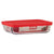 Pyrex Simply Store 3 Cup Rectangular Dish With Red Lid