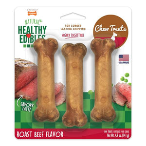 Nylabone 3-Count Healthy Edibles Roast Beef Flavor Chew Dog Treat
