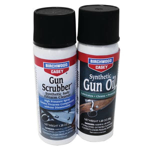 Birchwood Casey Gun Scrubber/Synthetic Oil Aerosol Combo