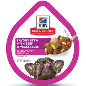 Hill's Science Diet Adult Small & Toy Breed Savory Stew with Beef & Vegetables Dog Food Trays, 3.5 oz