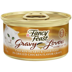 Fancy Feast 3 oz Gravy Lovers Chicken Hearts & Liver Feast In Grilled Chicken Flavor Gravy Cat Food