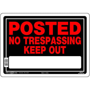 Hillman 10" x 14" Aluminum Posted Keep Out Sign