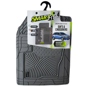 Smart Fit 4-Piece Grey Rubber SUV & Crossover Floor Mat Set