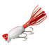 Arbogast 3/8 oz Hula Popper White & Red HD Fishing Lure