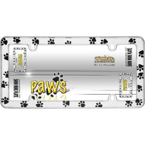 Cruiser Accessories Chrome Paws License Plater Holder
