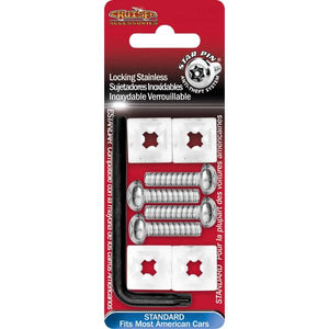 Cruiser Accessories Stainless Star Pin Locking License Plate Fasteners