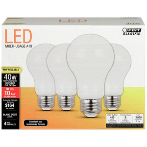 FEIT Electric 4-Count 450 Lumen 2700K Non-Dimmable LED