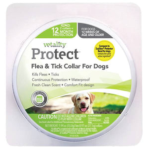 Vetality Protect 12 Month Flea and Tick Dog Collar