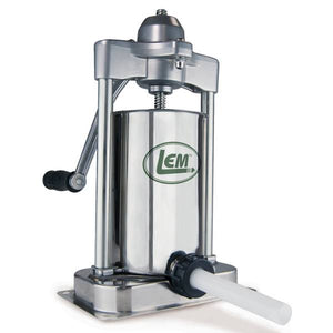 LEM Mighty Bite 5lb Vertical Stainless Steel Stuffer with Gear Box