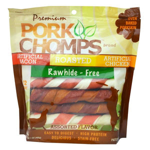 Pork Chomps 12-Count 6" Assorted Flavor Twists