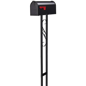 Solar Group Steel Mailbox and Post Combo-Black