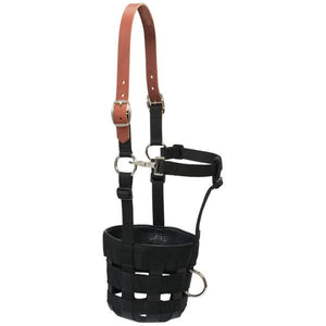 Weaver Leather Medium Grazing Muzzle with Crown-Black