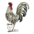 Exhart White and Gold Metal Rooster Statue