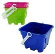 Bulk buys Square Shape Beach Park Sand Castle Type Plastic Bucket Pail Pack Of 12