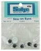 Sew-On Eyes, Pack of 6