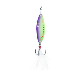 Clam Size 14 Chartreuse/Purple Panfish Leech Flutter Spoon
