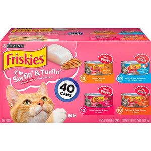Friskies 40-Pack 5.5 oz Surfin' and Turfin' Prime Filet Variety Wet Cat Food
