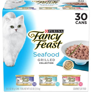 Fancy Feast 30 Pack 3 oz Grill Seafood Variety Wet Cat Food