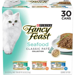 Fancy Feast 30 Pack 3 oz Seafood Pate Cat Food