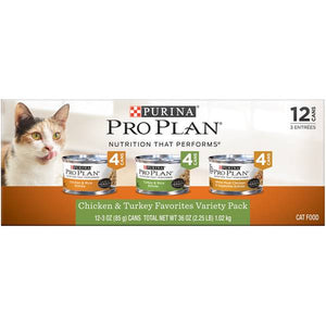 Purina Pro Plan 12-Pack 3 oz Chicken and Turkey Favorites Variety Cat Food