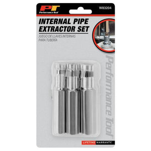 Performance Tool 3 Piece Internal Pipe Extractor Set