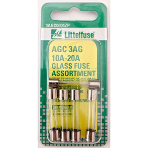 Littelfuse AGC 3AG 10A-20A Glass Fuse Assortment