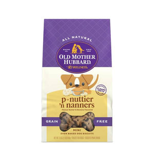 Old Mother Hubbard 16 oz P-Nuttier 'N Nanners Grain Free Mini Oven-Baked Biscuits Dog Treats