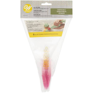 Wilton 6 Piece Disposable Decorating Bag with Tips