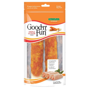 Good 'n' Fun 2-Pack 7" Pork, Beef & Chicken Rolls