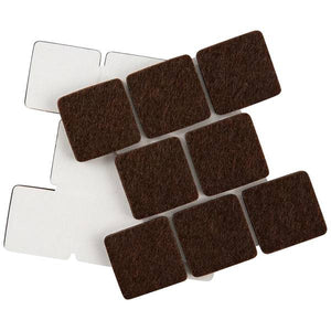 Soft Touch by Waxman 16-Pack 1" Square Brown Felt Pads