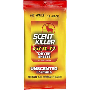 Wildlife Research Center 18 Count Scent Killer Gold Dryer Sheets