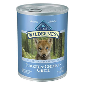 Blue Buffalo Wilderness 12.5 oz High Protein Natural Turkey & Chicken Grill Puppy Wet Dog Food