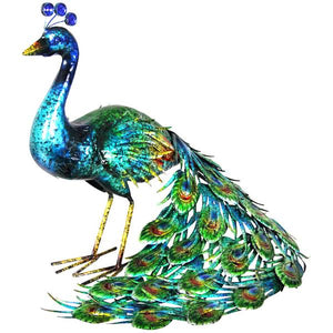 Exhart 24" Metal Standing Peacock