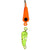 K&E Tackle #12 Orange & Chartreuse Moon Glitter Jig