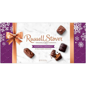Russell Stover 9 oz Holiday Assorted Caramels Chocolate Gift Box