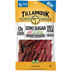 Tillamook Country Smoker 10 oz Zero Sugar Spicy Jalapeno Smoked Sausages