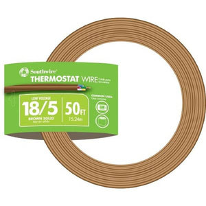 Southwire 50' 18/5 Brown Solid Thermostat Wire