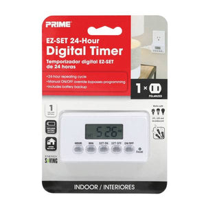 Prime 1-Outlet 24-Hour EZ-Set Digital Timer