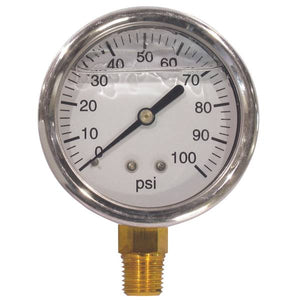 Fimco Pressure Gauge 0-100 psi 2 1/2" Liquid Filled