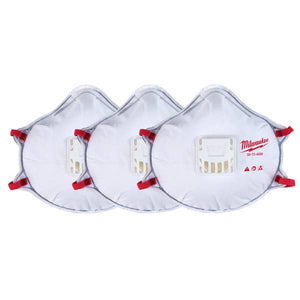 Milwaukee 3-Pack N95 Valved Respirator with Gasket