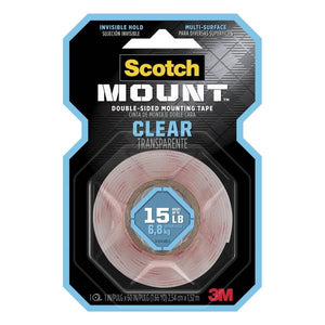 Scotch 1"x60" Clear Double-Sided Mounting Tape